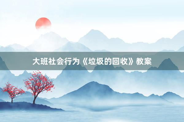 大班社会行为《垃圾的回收》教案
